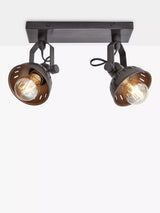 John Lewis Industville Swivel Double Spotlight Flush Ceiling/Wall Light Pewter- Buy online at McGrocer