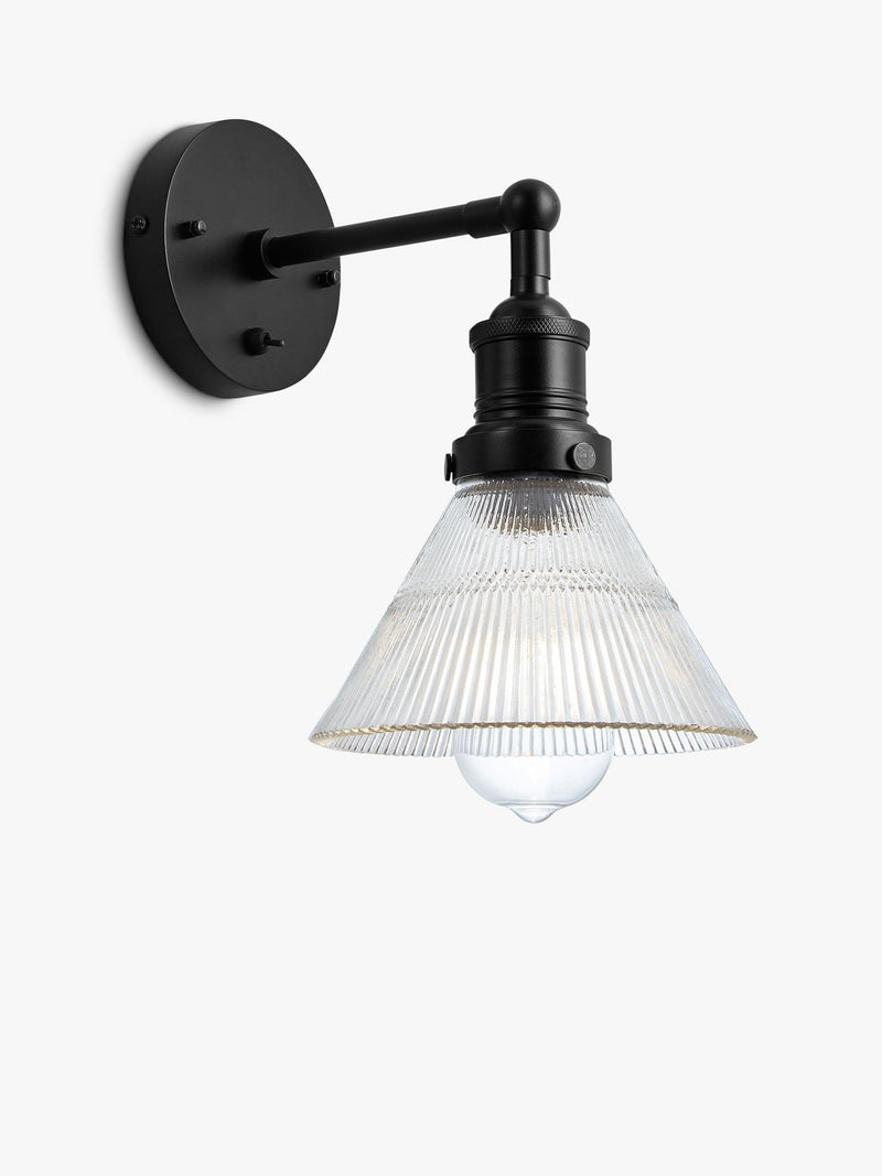 Industville Brooklyn glass funnel wall light - British product