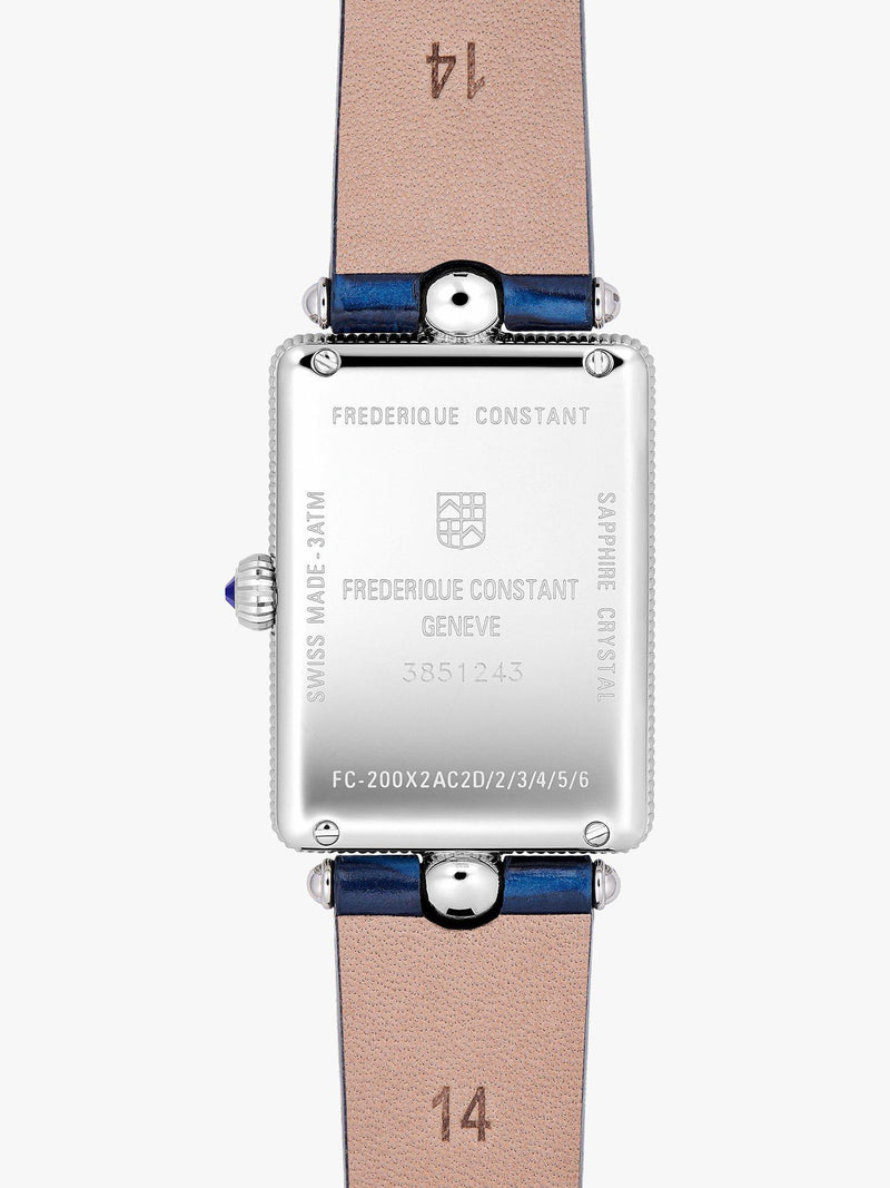 Frederique Constant Classics Art Deco Carree automatic watch blue leather strap - British product