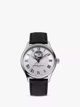 John Lewis Frederique Constant Men's Classics Automatic Heart Beat Moonphase Leather Strap Watch, Black/Silver- Buy online at McGrocer