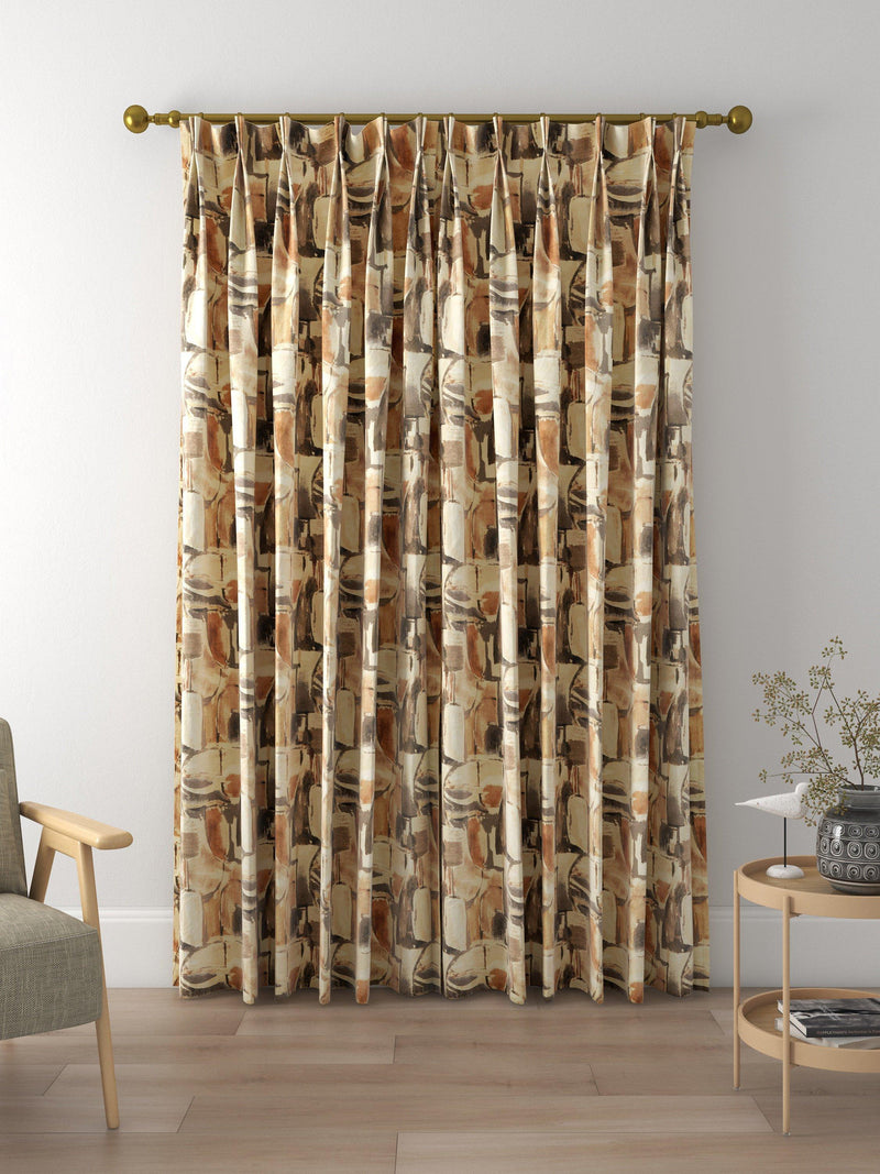 Clarke & Clarke Figura curtains in Linen/Charcoal, UK version