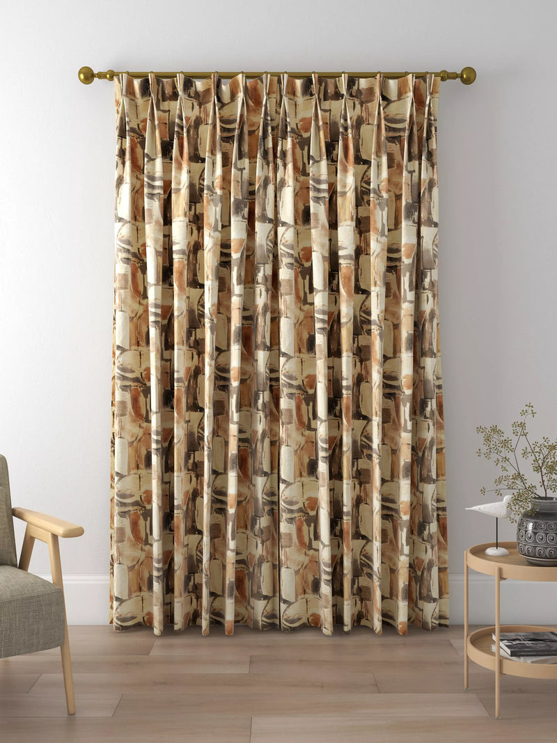 Clarke & Clarke Figura curtains in Linen/Charcoal, UK version