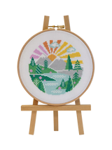 John Lewis Caterpillar Cross Stitch Wandering Peaks Cross Stitch Kit 13 x 13cm- Buy online at McGrocer