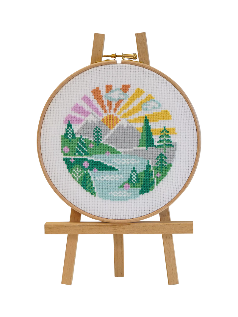 Caterpillar Cross Stitch Wandering Peaks cross stitch kit 13x13cm, UK version