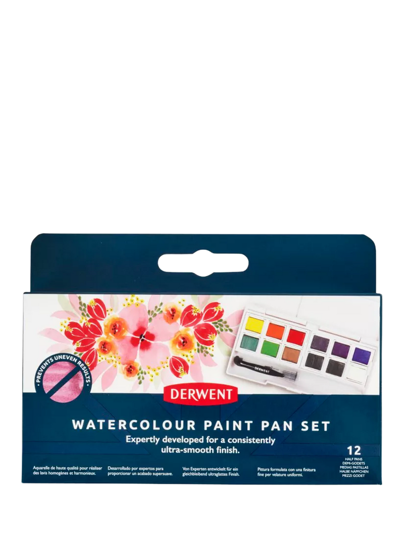 Derwent watercolour paint pans set of 12 - British product
