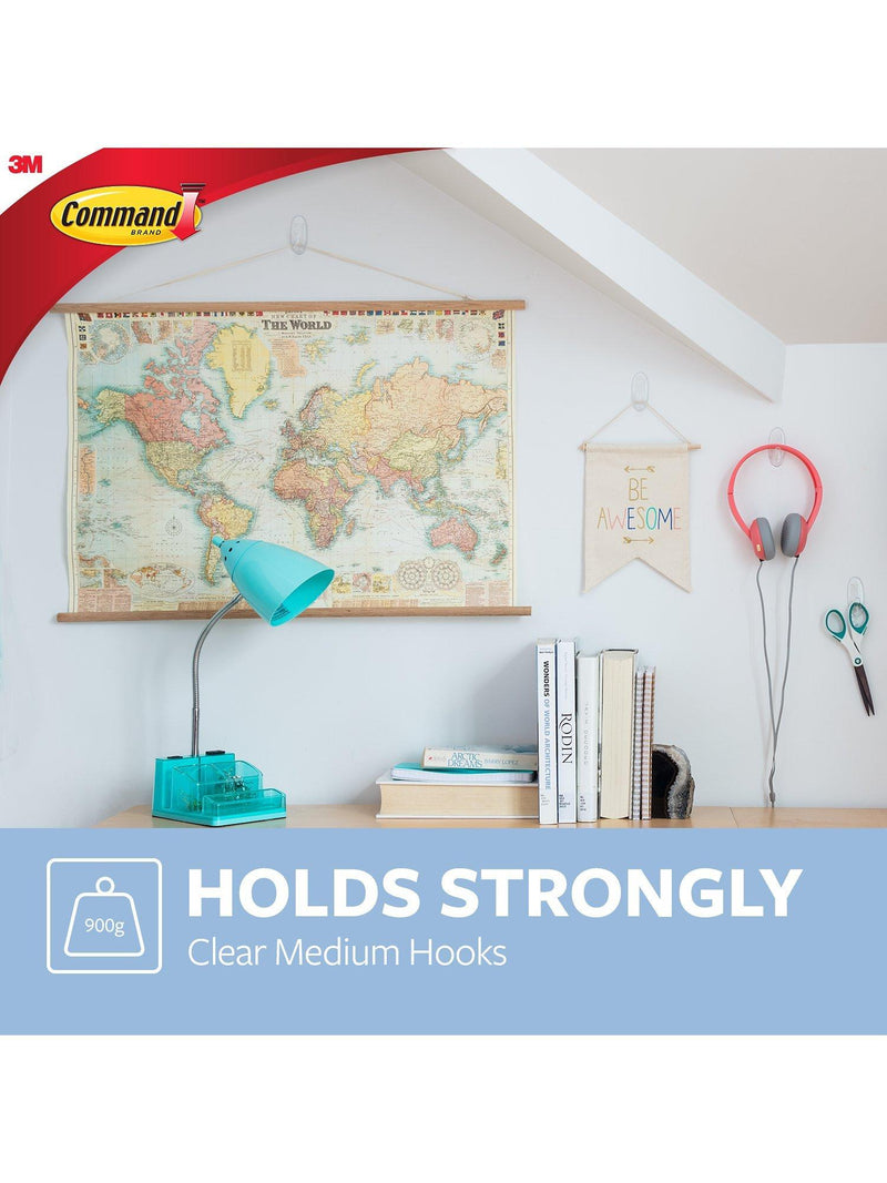 Command Medium Clear Hanging Hooks Pack of 2 900g - British product