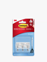 John Lewis Command Small Clear Wire Hooks Damage-Free Removable 3 Pack- Buy online at McGrocer