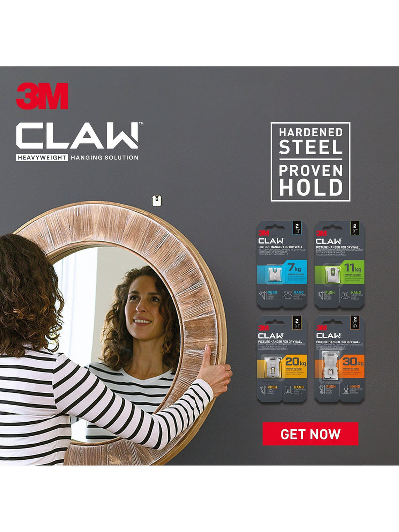3M CLAW Drywall Picture Hangers 11kg pack of 2 - British product