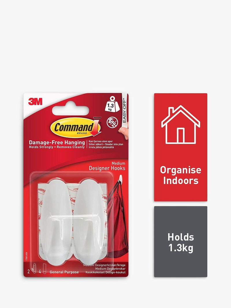 Command Designer Hooks Medium Pack of 2 - shipped from the UK