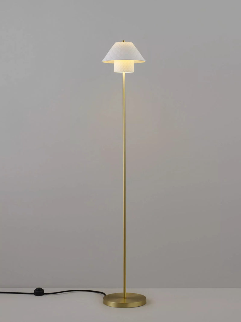 Original BTC Oxford floor lamp bone china satin brass - British product