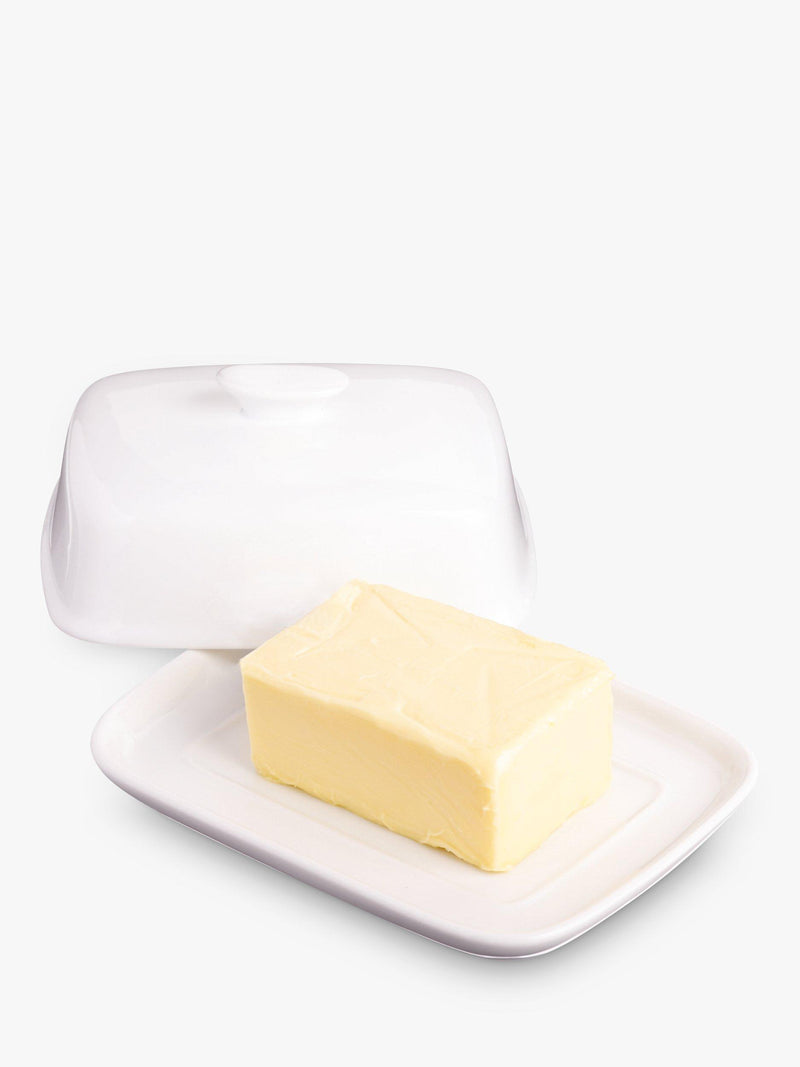 KitchenCraft porcelain butter dish white, UK version
