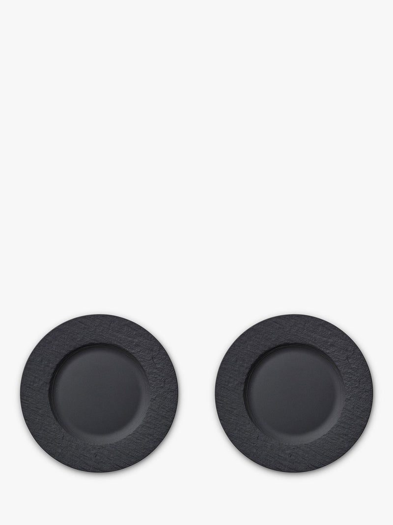 Villeroy & Boch black porcelain salad plate set of 2, 22cm (British brand)