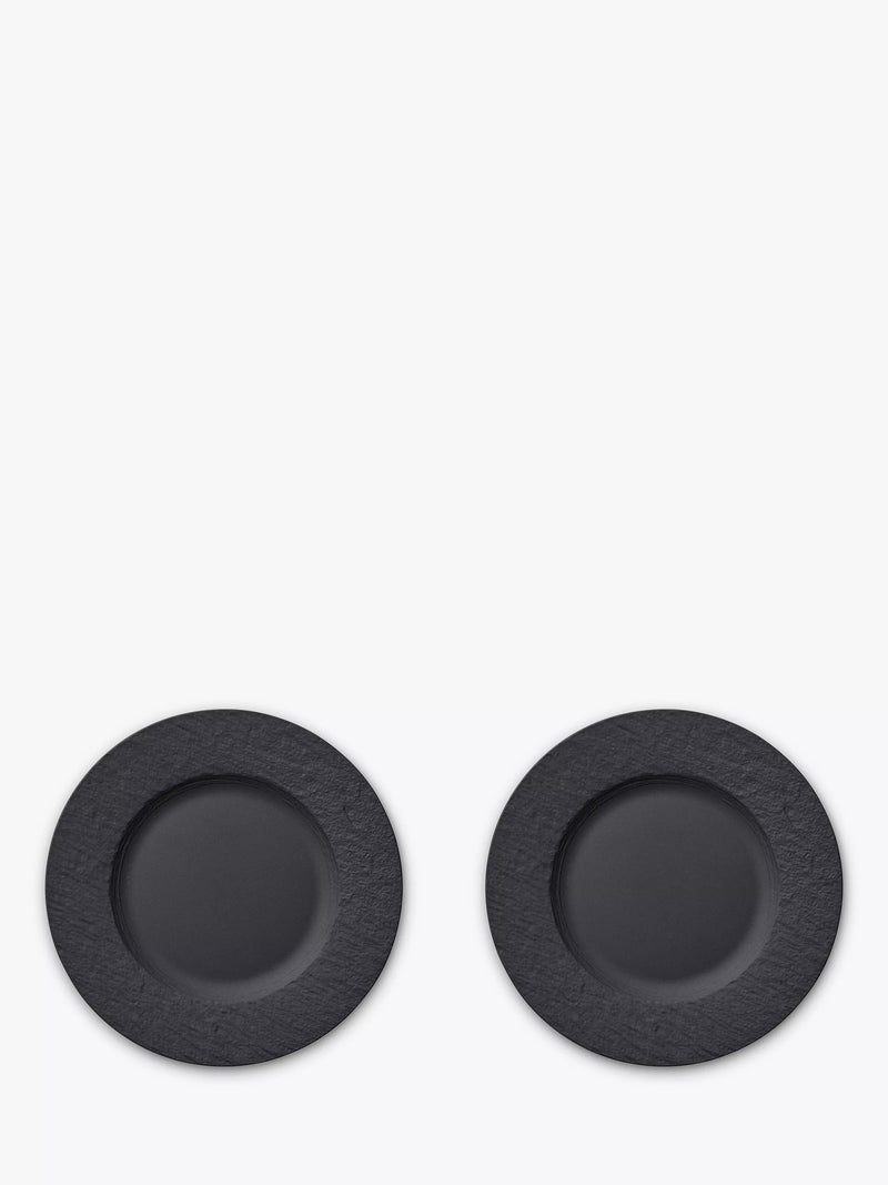 Villeroy & Boch black porcelain salad plate set of 2, 22cm (British brand)
