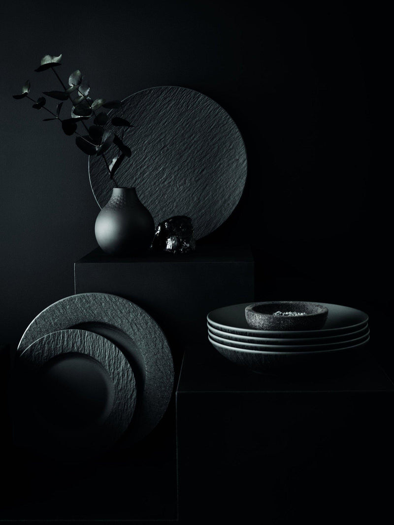 Villeroy & Boch black porcelain salad plate set of 2, 22cm (British brand)