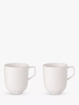 John Lewis Villeroy & Boch Afina Porcelain Mug, Set of 2, 300ml, White- Buy online at McGrocer