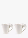 Villeroy & Boch white porcelain coffee mugs, set of two, 300ml each (British brand)