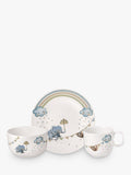 Kids Porcelain Elephant Theme Dinnerware Set with Plate, Bowl and Cup