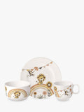 Children's Porcelain Dinner Plate with Lion and Monkey Design