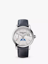 John Lewis Frederique Constant Men's Classic Power Reserve Big Date Manufacture Automatic Leather Strap Watch, Blue/Silver- Buy online at McGrocer