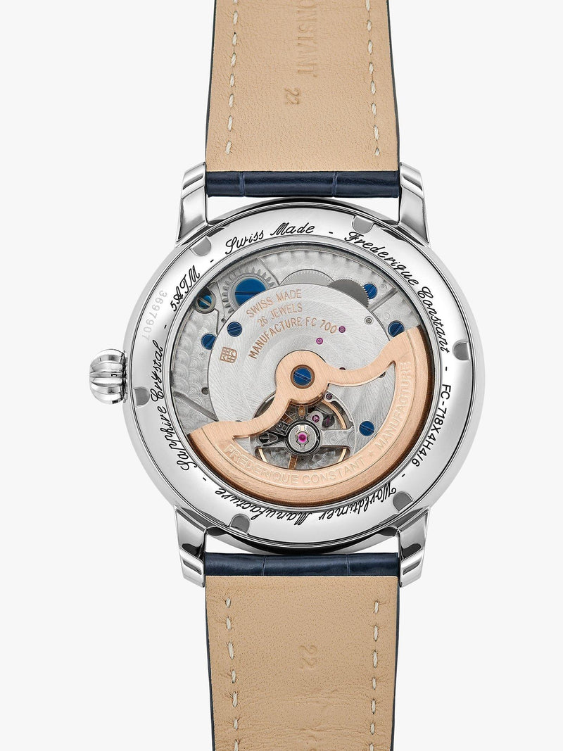 Frederique Constant Worldtimer automatic watch blue dial - British product