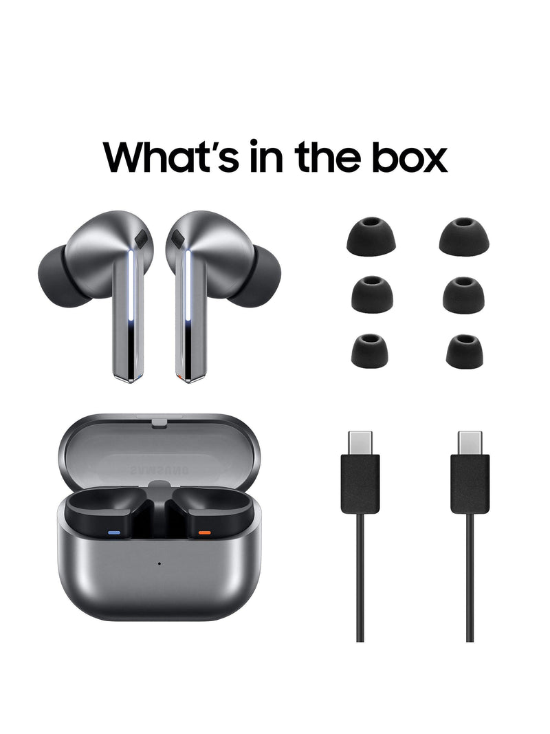 Samsung Galaxy Buds3 Pro white wireless earbuds, imported from the UK