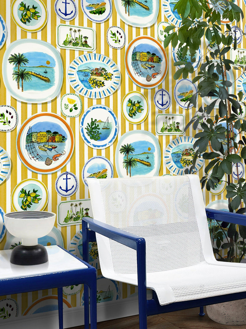 Mini Moderns Porcellana wallpaper 10m roll (British brand)