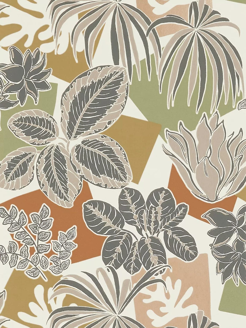 Osborne & Little Frondoso Wallpaper, Copper/Charcoal W7855-02