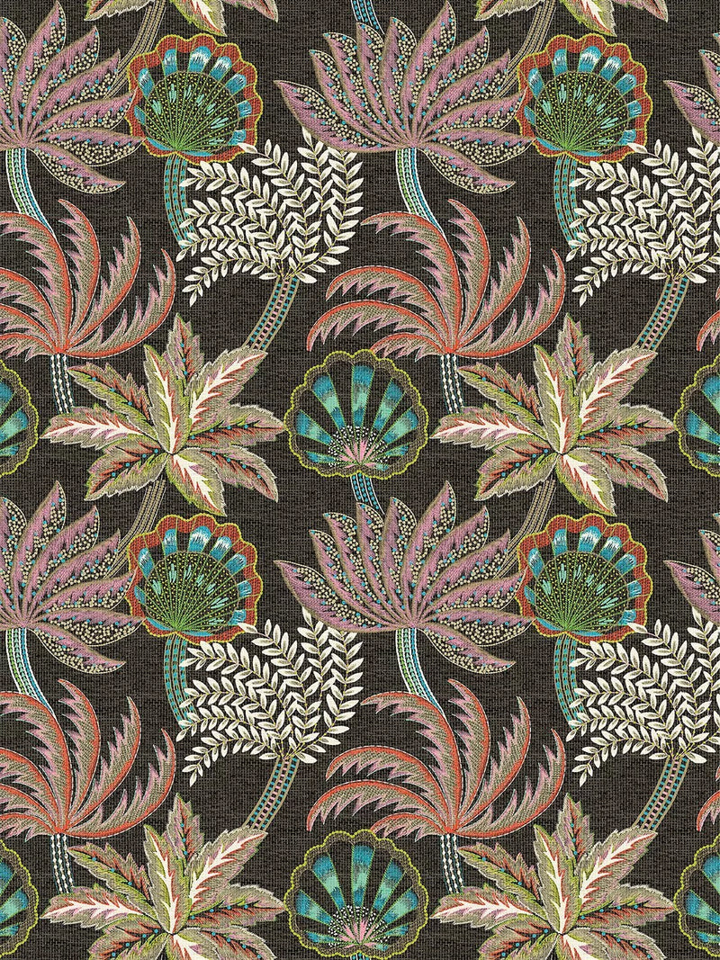 Osborne & Little Ravenala Wallpaper, Charcoal/Blush W7857-04