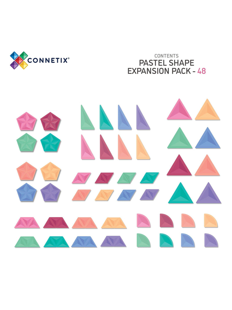 Connetix 48 piece pastel shape expansion pack - British product