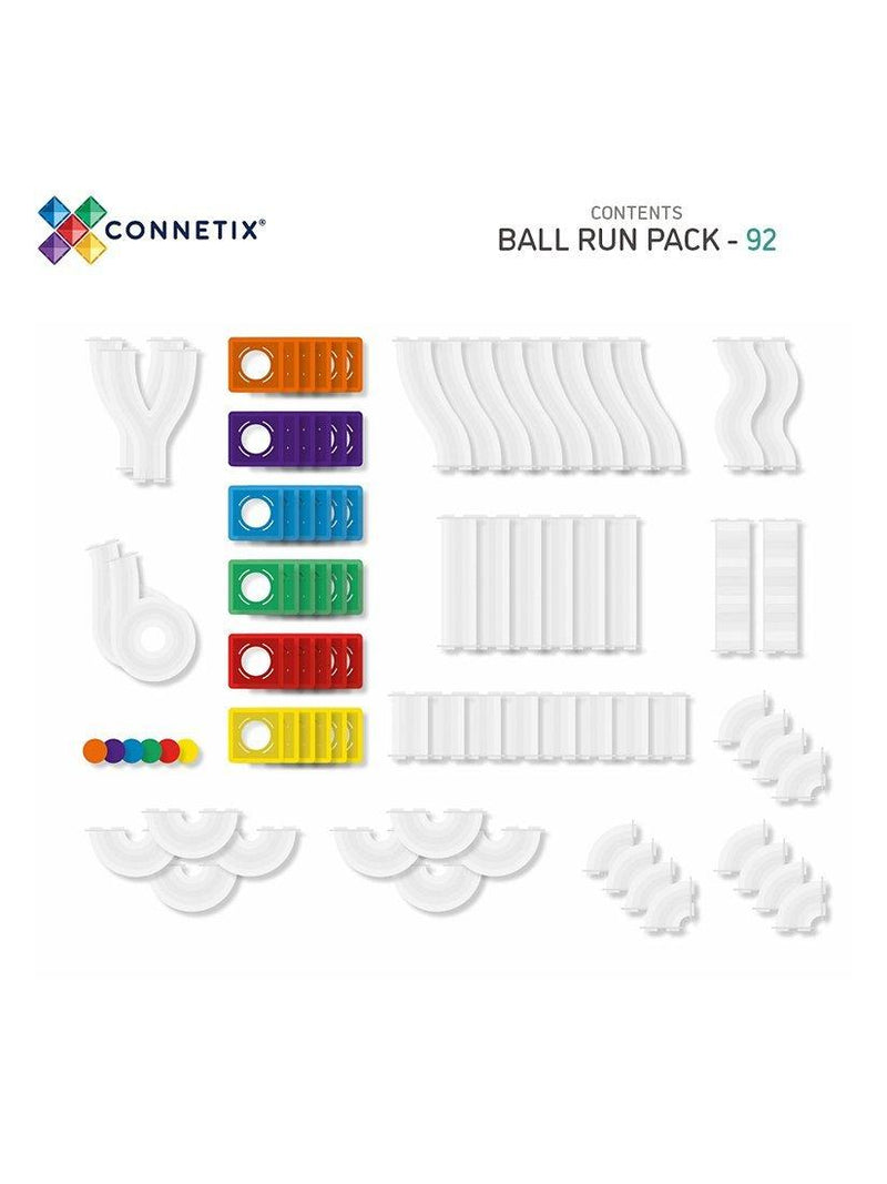 Connetix 92 piece ball run pack, imported from the UK