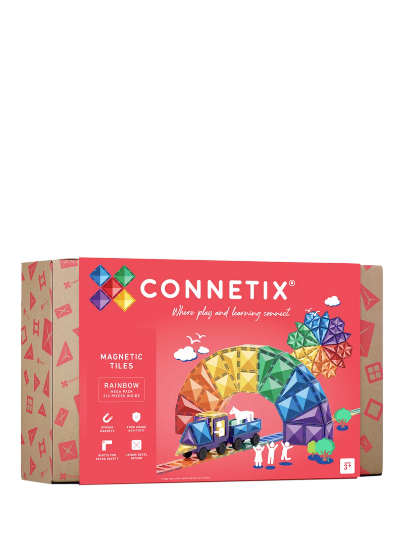 Connetix Rainbow Mega Pack 212 piece magnetic tile set, UK version