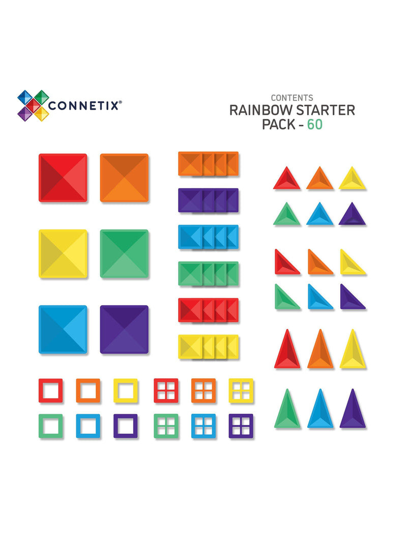 Connetix magnetic tile set Rainbow Starter Pack 60 pieces (British brand)