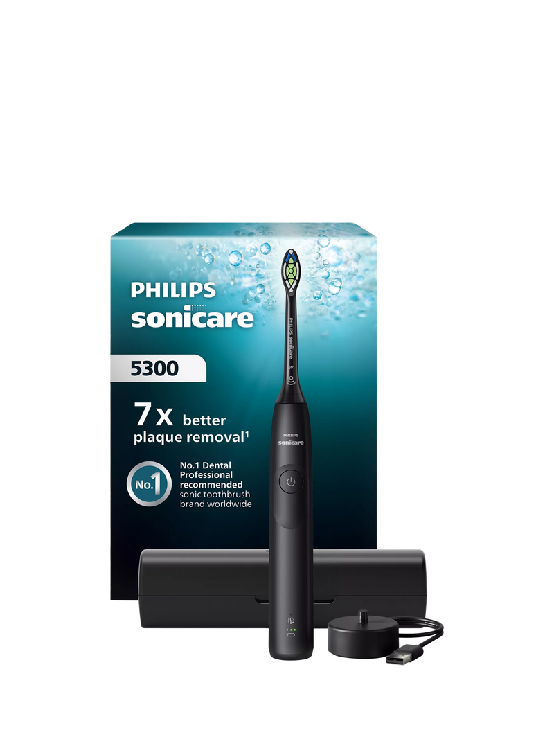 Philips Sonicare 5300 black electric toothbrush with W2 head, UK version