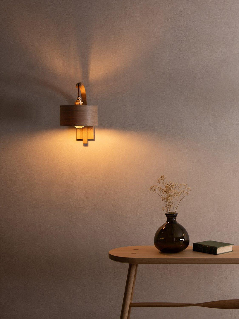 Tom Raffield stem wall light oak, imported from the UK