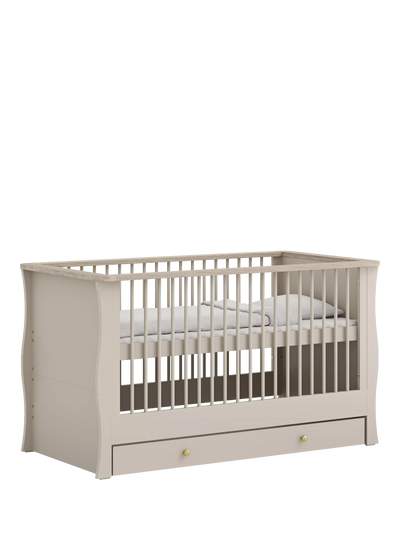 John Lewis Little Acorns Celeste Cotbed Cashmere/Grey Ash Convertible Baby Cotbed- Buy online at McGrocer
