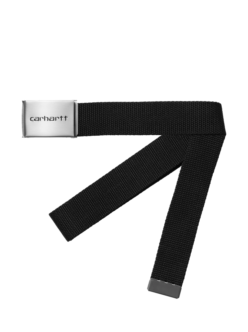 Carhartt WIP black clip canvas belt, casual accessory (British brand)