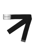 Carhartt WIP black clip canvas belt, casual accessory (British brand)