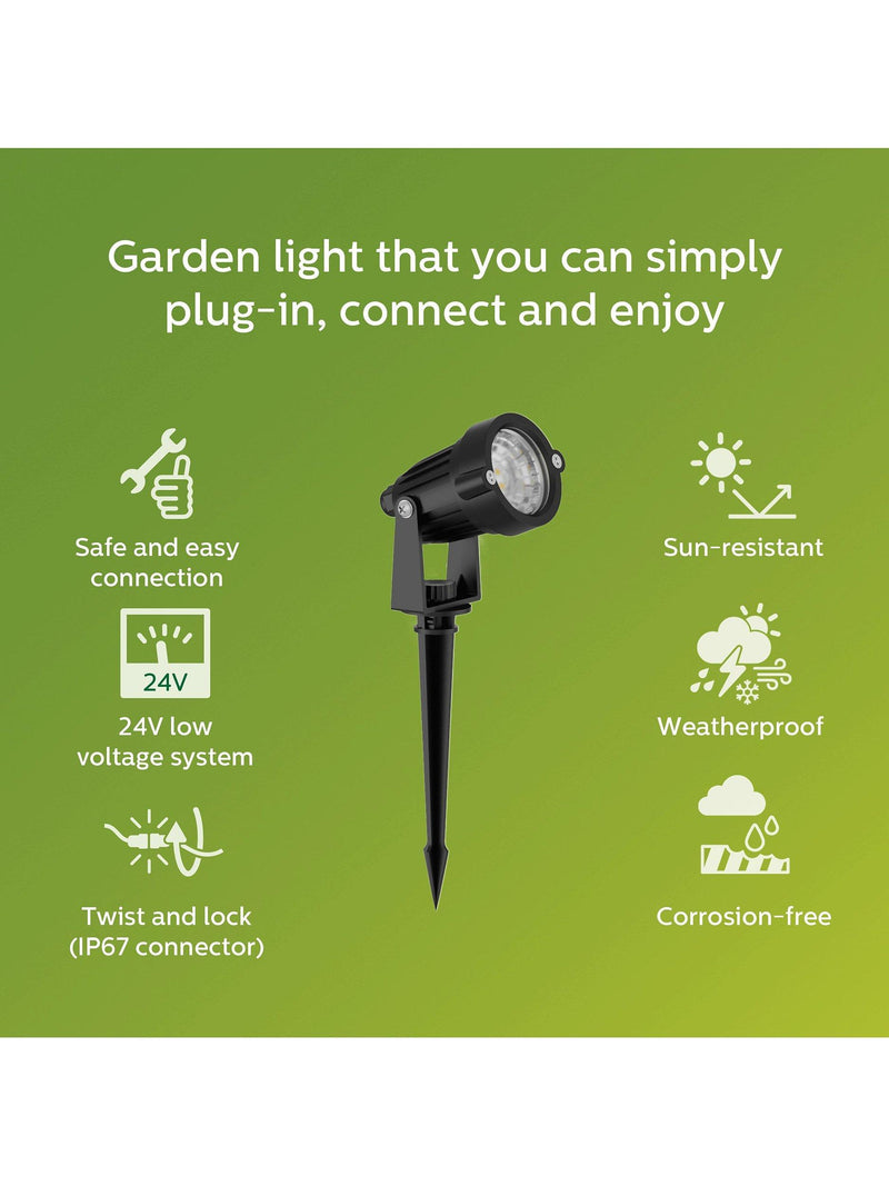 Philips Caper LED outdoor spotlight with IP44 protection, UK version