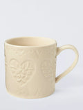 John Lewis Embossed Heart Stoneware Mug 320ml, UK version