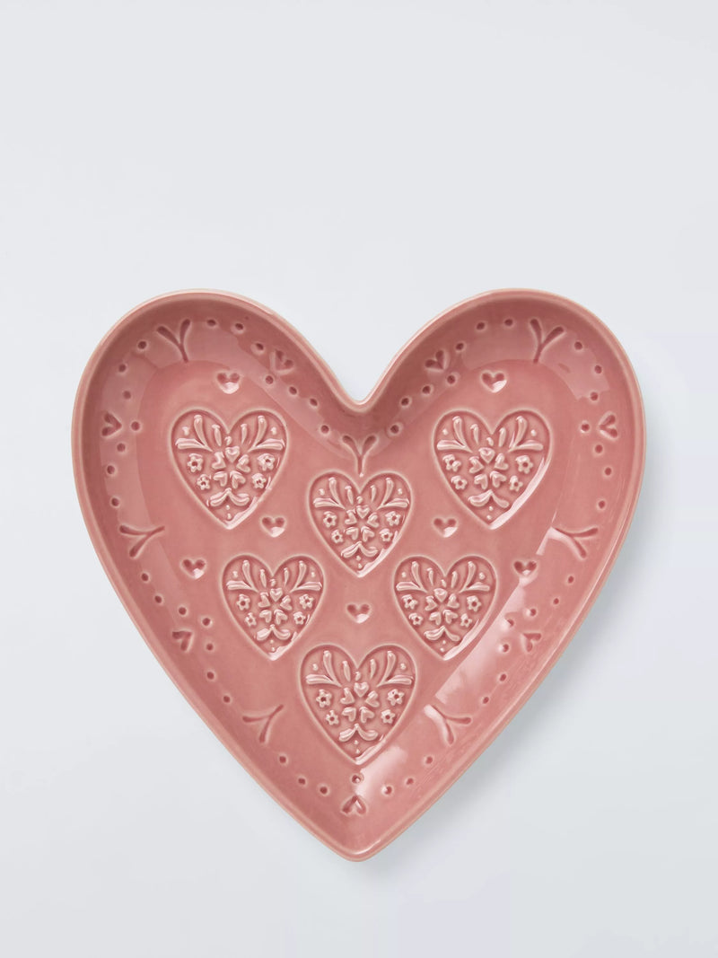 John Lewis Side Plate Embossed Heart 20cm, UK version