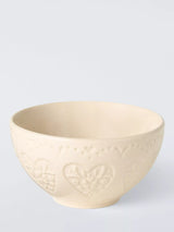 John Lewis John Lewis Embossed Heart Stoneware Cereal Bowl 12.8cm- Buy online at McGrocer