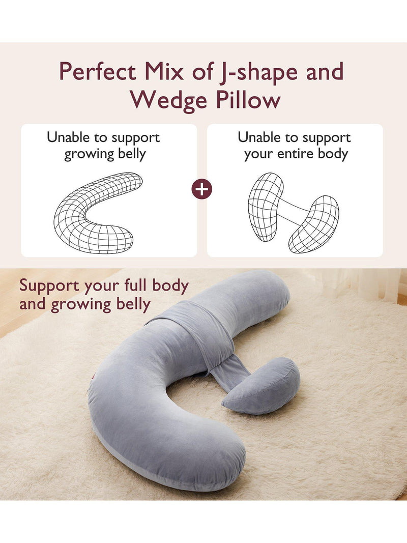 Momcozy F-Shaped maternity body pillow full support - British product