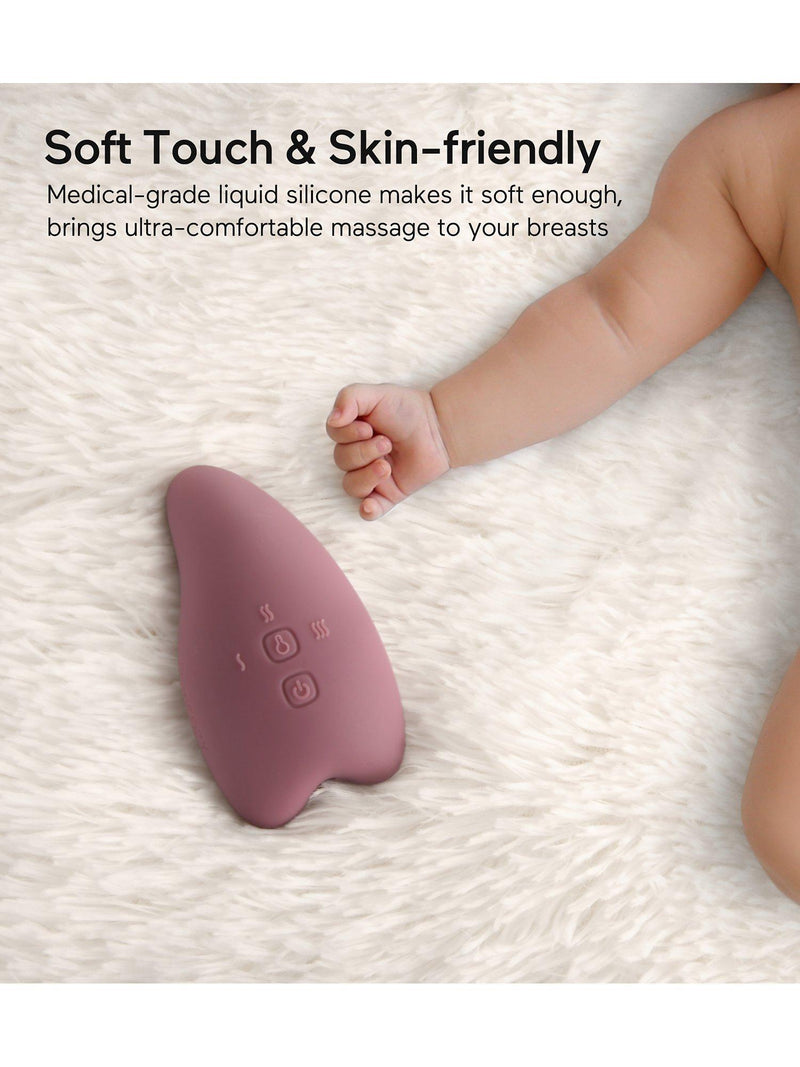 Momcozy warming lactation massager with vibration and heat settings, single unit, imported from the UK