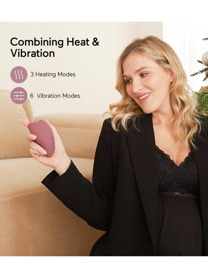 Momcozy warming lactation massager with vibration and heat settings, single unit, imported from the UK