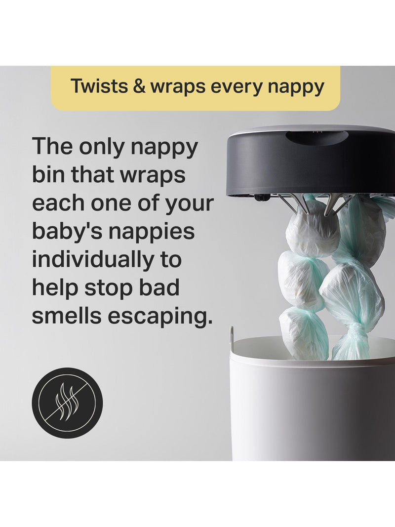 Tommee Tippee Twist & Click nappy bin starter set with refills, UK version