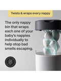 Tommee Tippee Twist & Click nappy bin starter set with refills, UK version