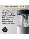Tommee Tippee Twist & Click nappy bin starter set with refills, UK version
