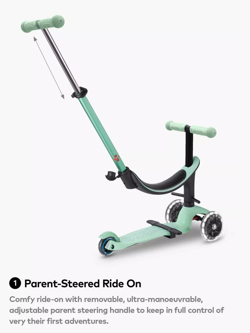 Micro Scooters 4-in-1 Mini Micro push along scooter with LED wheels (British brand)