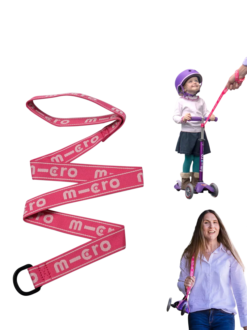Micro Scooters Eco Pull & Carry Straps, Pink Logo
