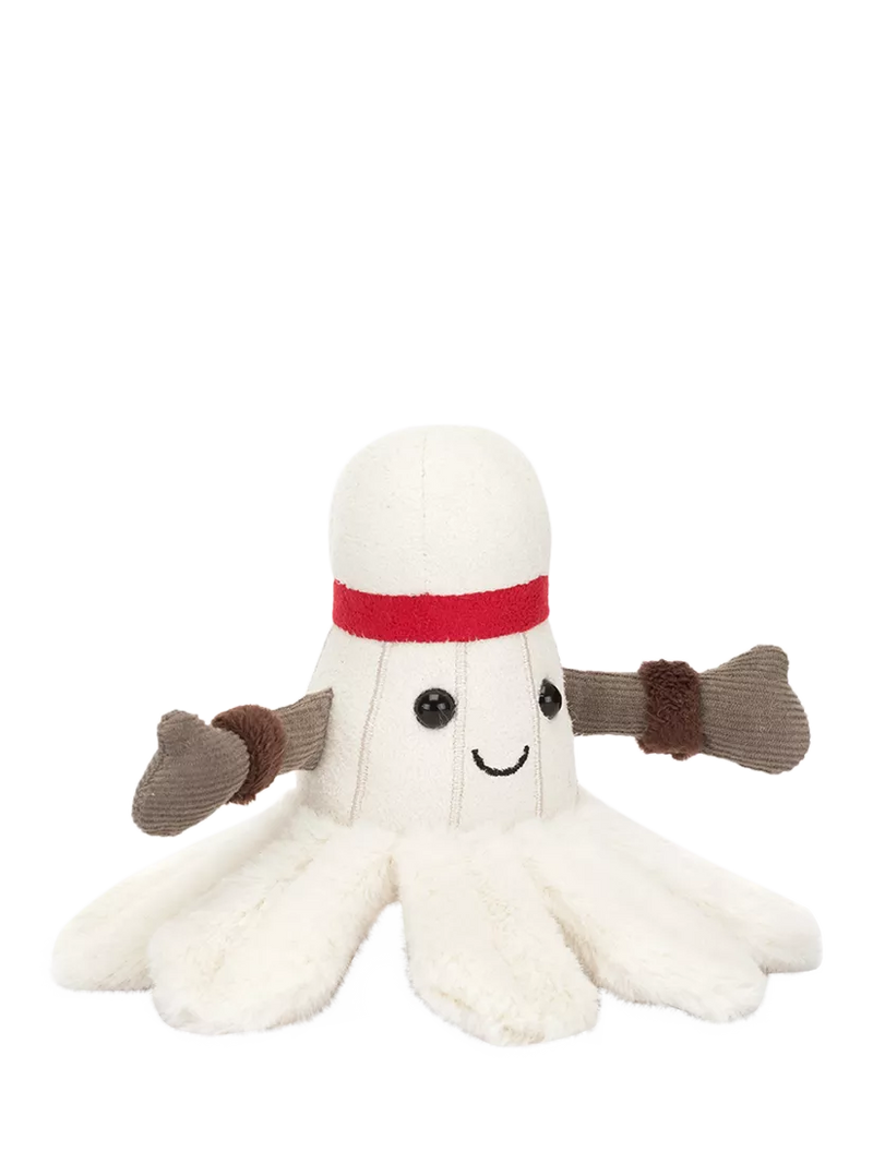 Jellycat badminton shuttlecock plush toy in soft cream fur, UK version